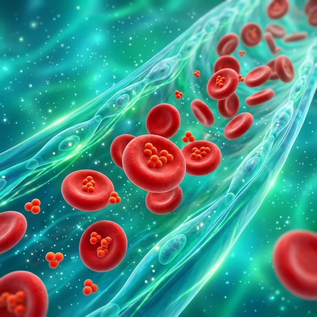 Vue microscopique de la circulation sanguine
