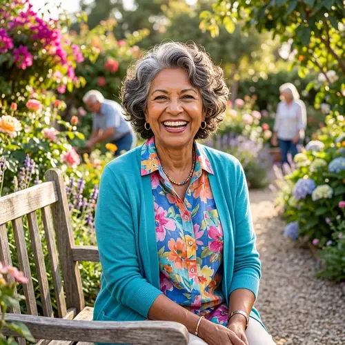 Femme senior souriante et en pleine forme